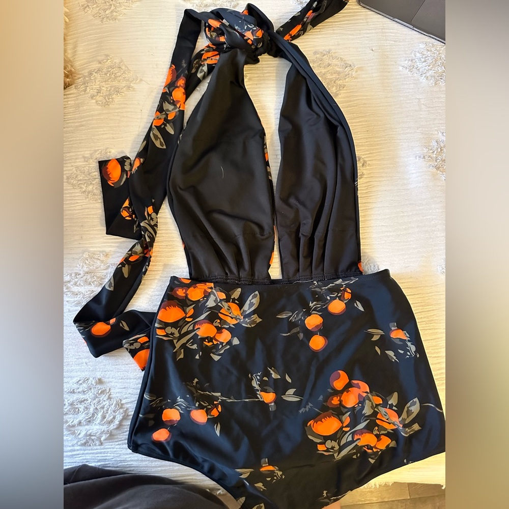 One-piece open back bathing suit